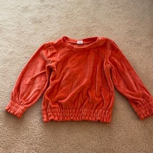 Gap orange velour long sleeve shirt